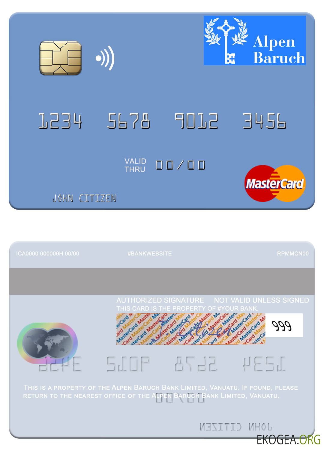 Carte Mastercard Vanuatu Alpen Baruch Bank Limited